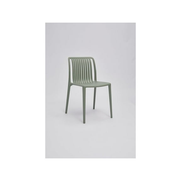Set of 4 Moss Green Stackable Polypropylene Side Chair