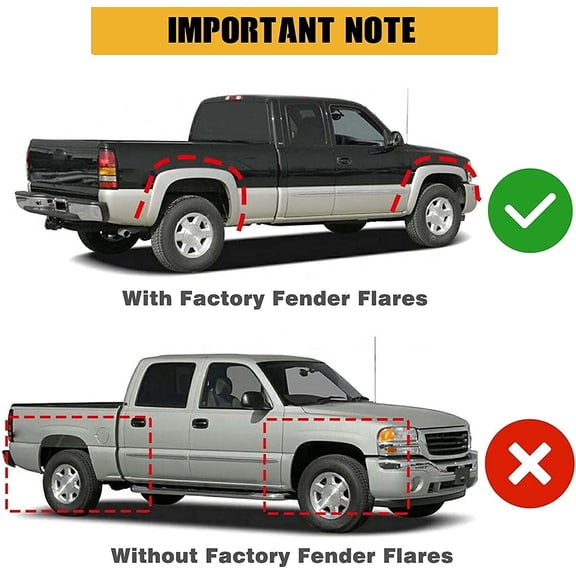Set of 4 Mud Flaps Splash Guards for Chevy  Trucks with  Flares