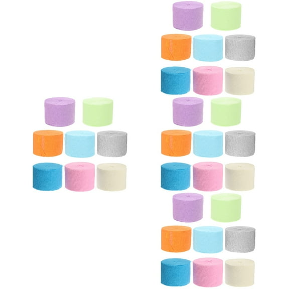 Set of 4 Multi Colored Scroll Ribbon Crepe Paper Streamers Man 2500X2.5CM