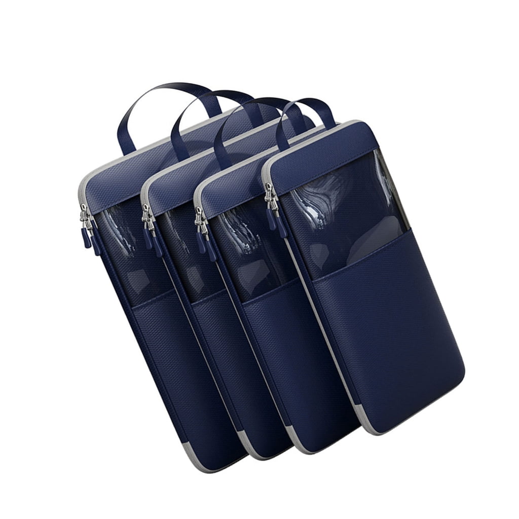 Set of 4 Multipurpose Compression Packing Cubes Essential Compression Packing Square Bag for Neat Luggage Arrangement