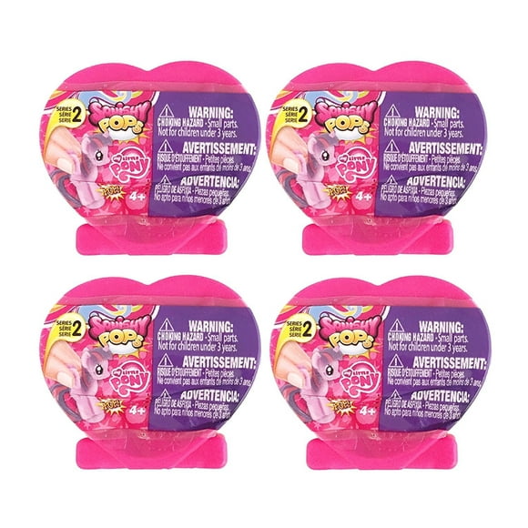Set of 4 My Little Pony Suprise Fashems Squishy Pops - Heart shaped Capsules - Special Edition (Series 2)