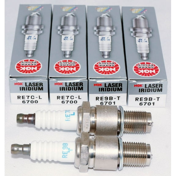 Set of 4 NGK Spark Plugs Resistor RE7CL (2) & RE9BT (2) Leading/Trailing for RX8