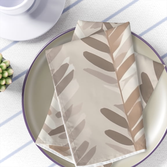 Set of 4, Neutral Design Sustainable Cloth Napkins Boho Chic Table Napkins