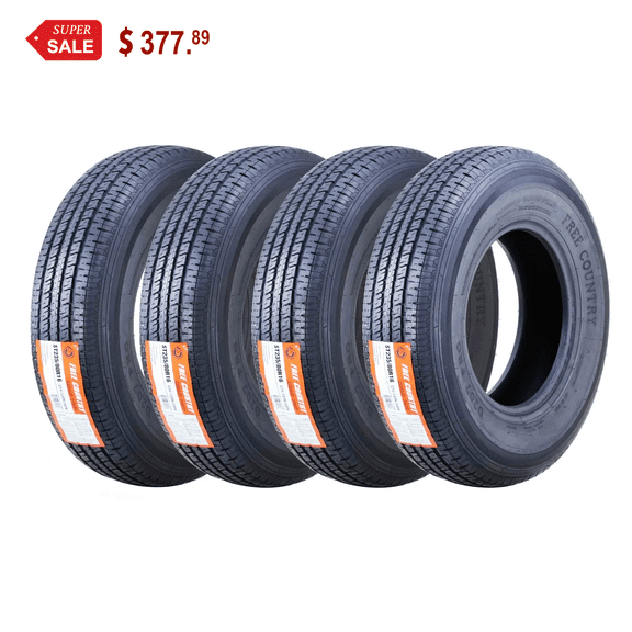 Free Country Trailer Tires ST235/80R16 Radial 10PR Load Range E w/Side Scuff Guard, Set of 4