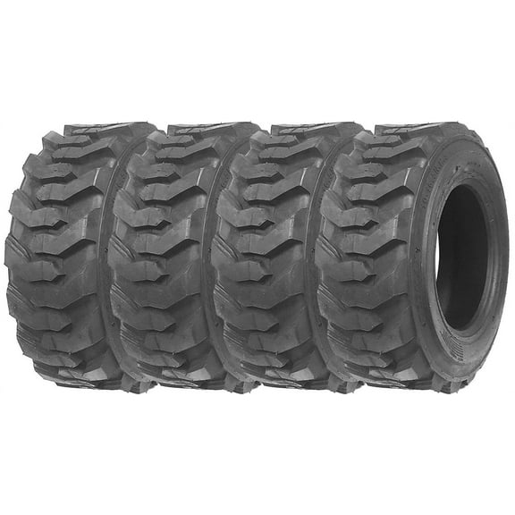 Set of 4 New ZEEMAX Heavy Duty 12-16.5/12PR Skid Steer Tires for Bobcat w/ Rim Guard