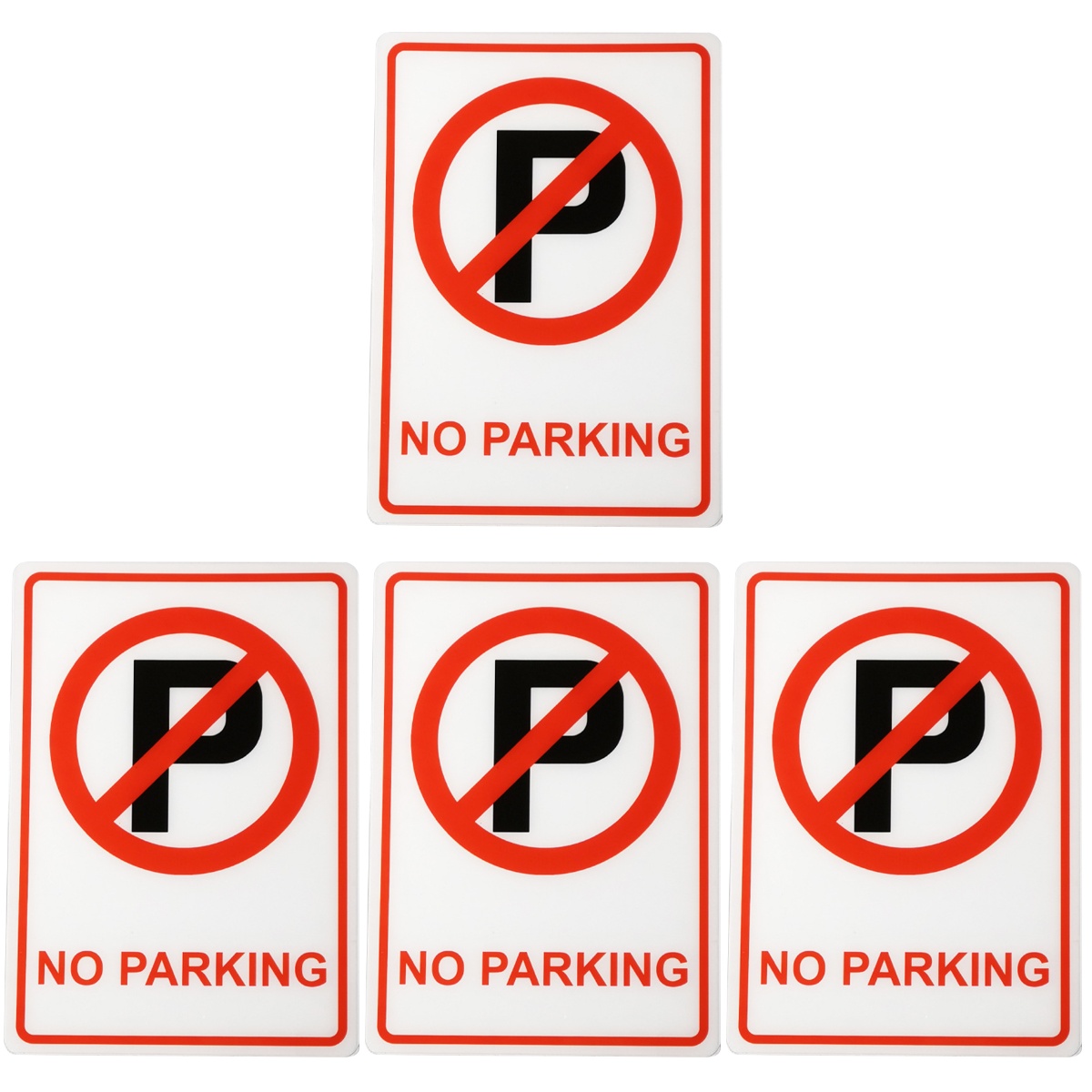 Set of 4 No Parking Sign Signs for Warning Caution Roads Safety Weather ...