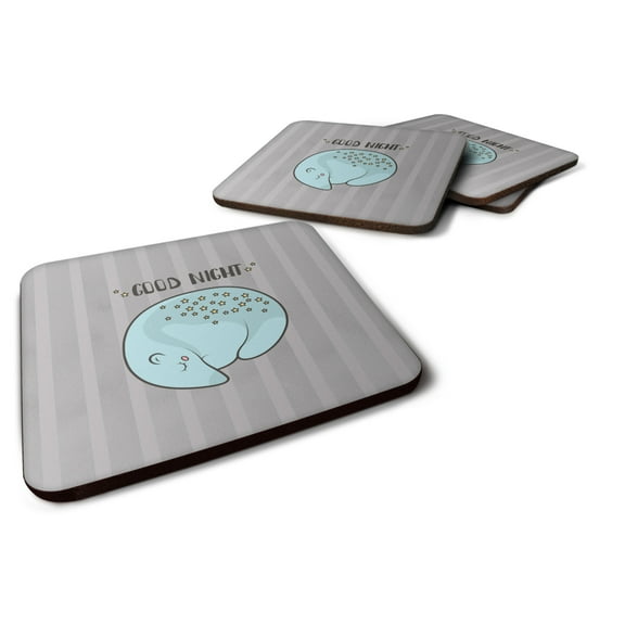 Set of 4 Nursery Good Night Opossum Foam Coasters Set of 4 BB7468FC