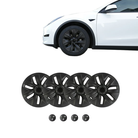 Set of 4 Original Car Model Wheel Covers Hubcaps For 2021-2024 Tesla Y 19 inch Wheel