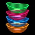 thumbnail image 1 of Set of 4 - Oval Plastic Contoured Serving Neon Bowls, Party Snack or Salad Bowl, 80-Ounce, Assorted Color, 1 of 2