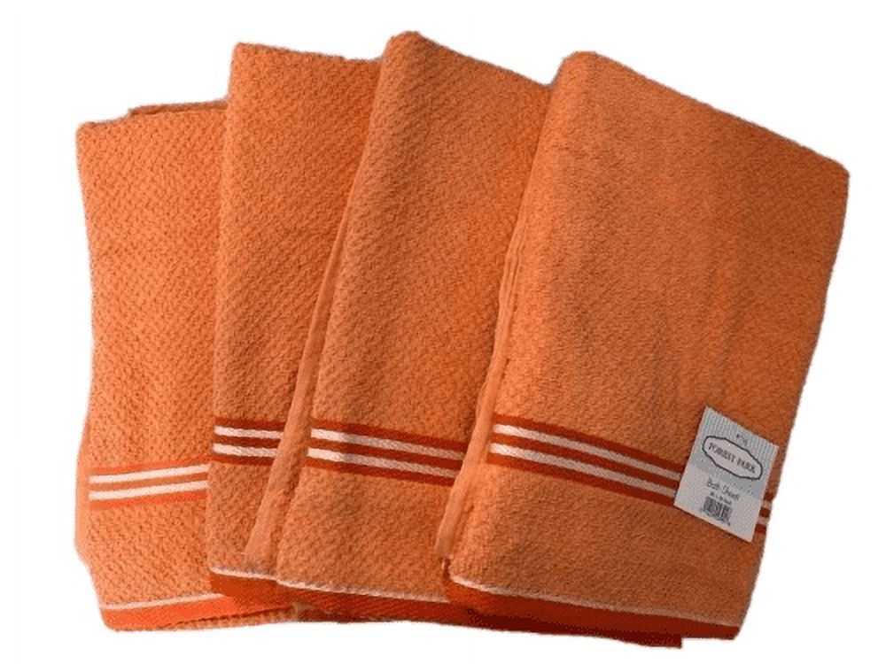 Set of 4 Oversized Popcorn Bath Towels, Orange