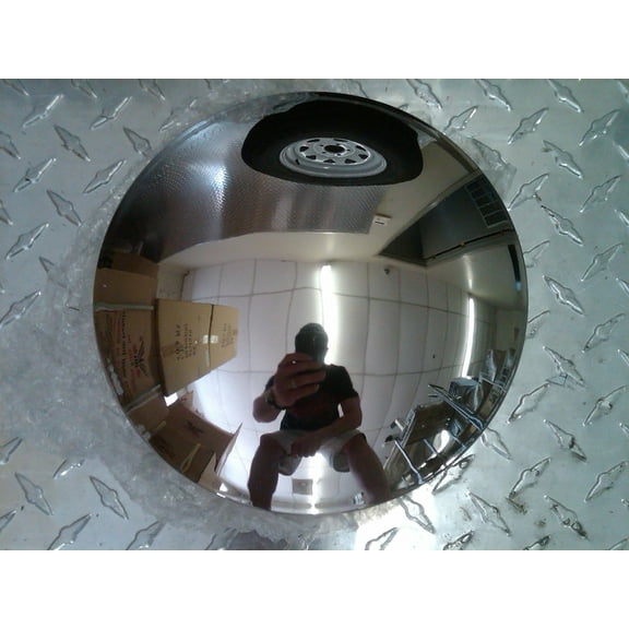 Set of 4, PHOENIX R2512 -x4, 8" Dia. Stainless Steel Baby Moon Hub Cap for Trailer, Dollies, Golf Cart, Lawn Mower, etc. With 8" Wheels