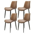 thumbnail image 1 of Set of 4 PU Cushion Seat Back Modern ‎Faux Leather Dining Chairs, Metal Legs for Kitchen Dining Room Side Chair, 1 of 6