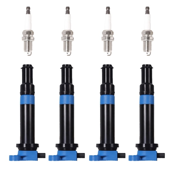 Set of 4 Performance  ISA Ignition Coil and Platinum Spark Plugs Compatible with 2006-2011 Kia Rio5 1.6L I4 Replacement for UF499