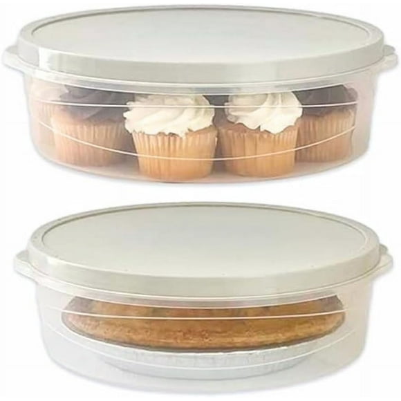 Set of 4 Pie Keepers-Clear Plastic Food Storage Containers-Holds 10 Inch Cakes, Pies, Pastries