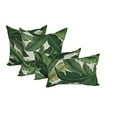 thumbnail image 1 of Set of 4 Pillows- Green White Tropical Palm Leaf - 20" x 20" + 20" x 12", 1 of 1
