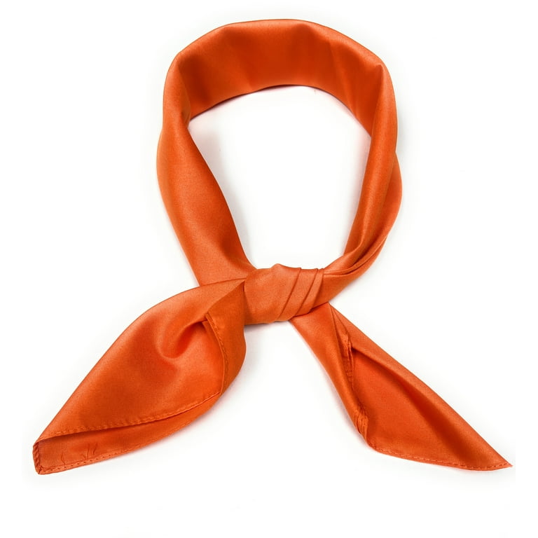 Set of Plain Neck Scarves For Women Chiffon Square Scarf (Orange
