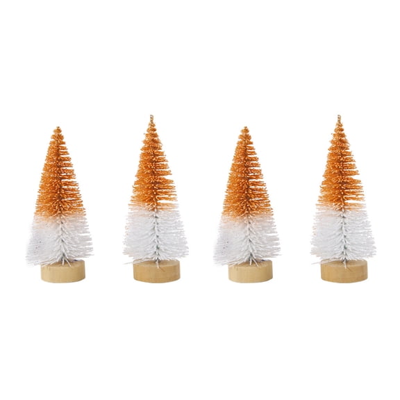 Set of 4 Powdered Christmas Trees for Desktop Set of 4 Holiday Sign Small Christmas Trees Decor Classy Sign