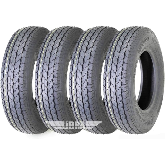 Set of 4 Premium FREE COUNTRY Trailer Tires ST 175/80D13 8PR Load Range D - 11071