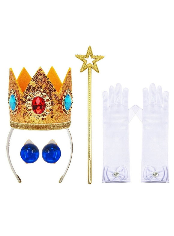 Set of 4 Princess Peach Crown Accessories Kit
