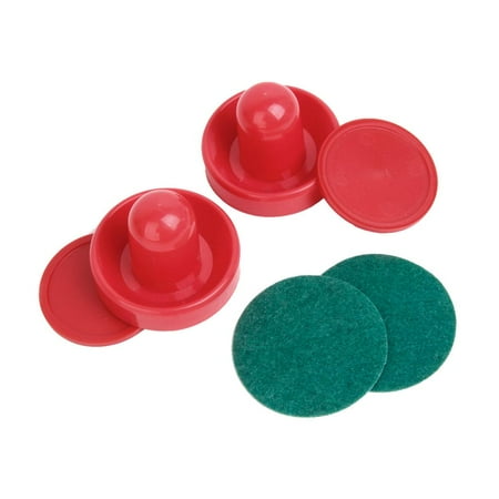 Set of 4 Pucks and Paddles Replacment - 2 Pucks 2.5 inch + 2 Slider Pushers - Red, Game Tables Equipment Accessories