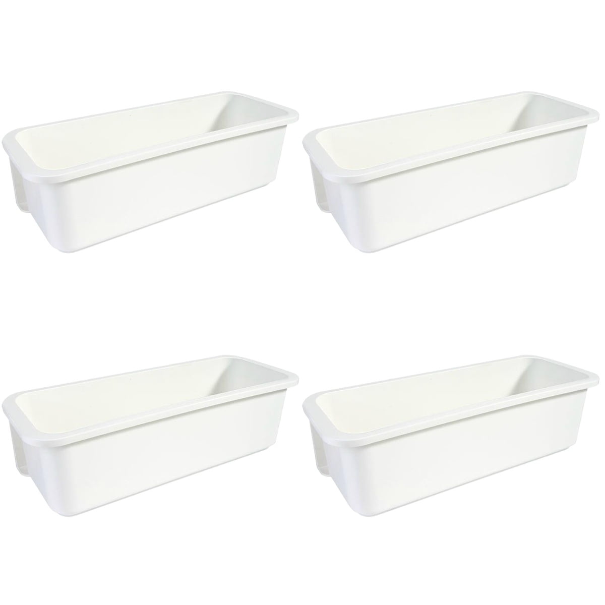 Set of 4 Pullout Storage Box Cases Wallmounted Holder Adhesive Shelf