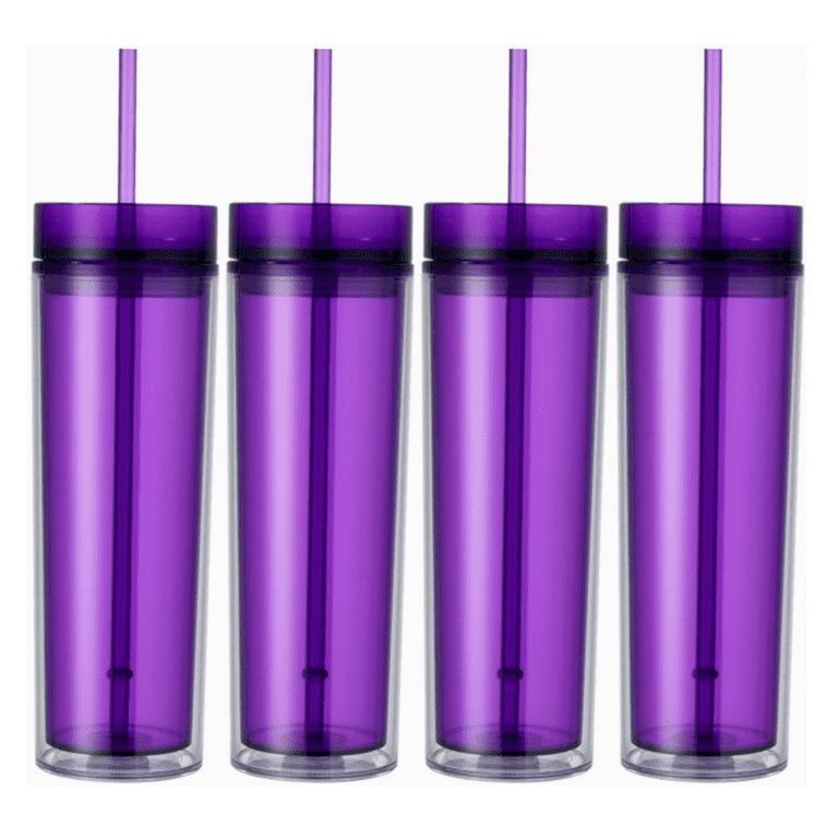 Case of 25Pack Tumblers with Lids 16oz Colored Acrylic Cups with