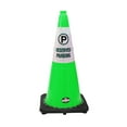 thumbnail image 1 of (Set of 4) RK 28" Lime Safety Traffic PVC Cones Black Base with"RESERVED PARKING" Reflective Message Sleeve (4 Cone, 4 Sleeve), 1 of 2