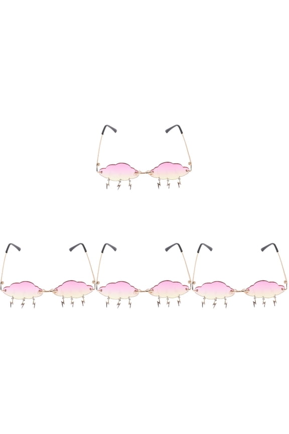 Set of 4 Rave Sunglasses Novelty for Women Cloud Photo Prop Funny Miss