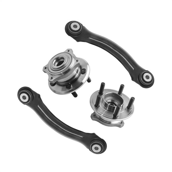 Set of 4 Rear Upper Forward Control Arm-Wheel Hub Bearing Assembly For 2005-2009 Chrysler 300