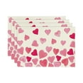thumbnail image 1 of Set of 4 Rectangular Placemats with Heart and Bow Print Decorative Table Mats for Dining Kitchen Home Use, 1 of 3