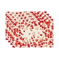 thumbnail image 1 of Set of 4 Rectangular Placemats with Heart and Bow Print Decorative Table Mats for Dining Kitchen Home Use, 1 of 3