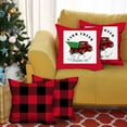 thumbnail image 1 of Set of 4 Red Plaid and Red Truck Throw Pillows, 1 of 3