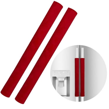 Set of 4 Refrigerator Door Handle Covers for Kitchen, Fridge Door Decor, Red