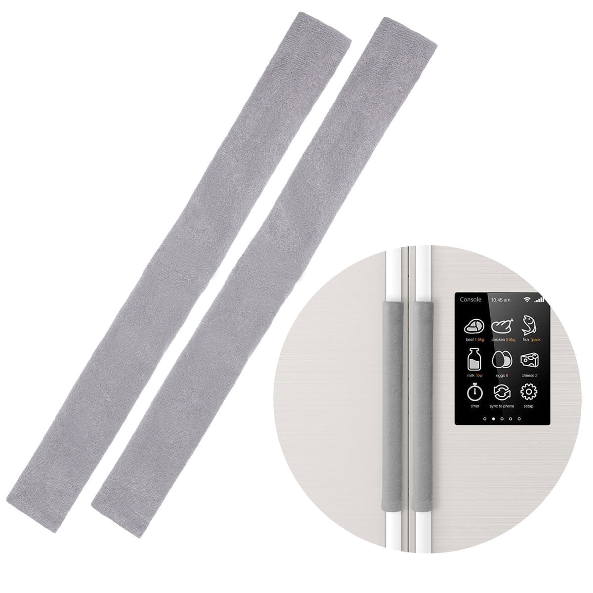 Set of 4 Refrigerator Door Handle Covers for Kitchen, Fridge Door Decor, Gray