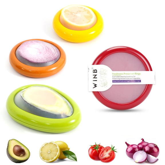 WINB Plastic Stackable Fruit Food Storage Containers 4 Count