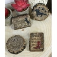 thumbnail image 1 of Set of 4 Rustic Western Wooden Craft Chip Slices Cowboy Horses Horseshoe Stars, 1 of 3