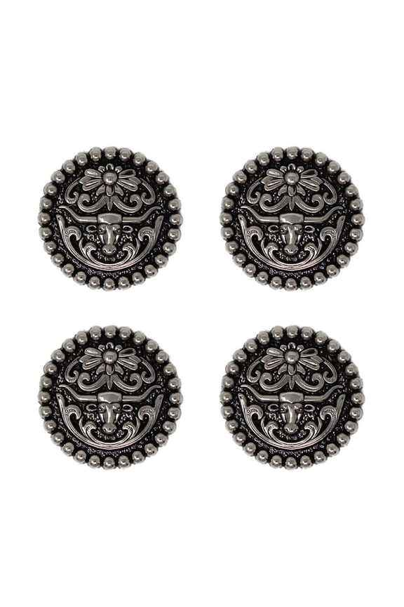 Set of 4 Screw Back Conchos Western Saddle 1-1/4" Co603