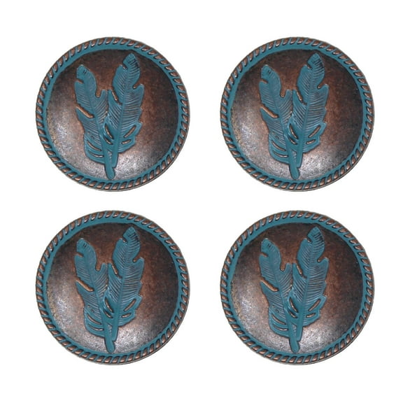 Set of 4 Screw Back Leaf Conchos Tack Bags Belts Crafts Projects 1-1/4" Co601