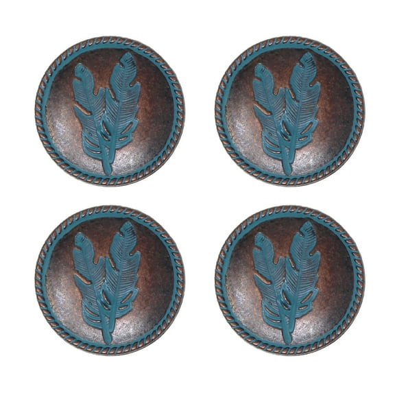 Set of 4 Screw Back Leaf Conchos Tack Bags Belts Crafts Projects 1-1/4" Co601
