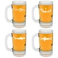 thumbnail image 1 of Set of 4 Sharks 12oz Beer Mug Stein Glass, 1 of 1