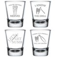 thumbnail image 1 of Set of 4 Shot Glasses 1.75oz Shot Glass Dental Dentist Collection 2 Funny Gift, 1 of 1