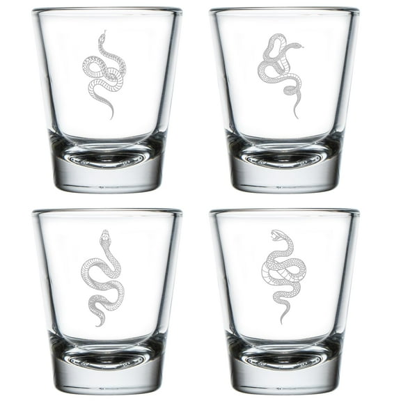 Set of 4 Shot Glasses 1.75oz Shot Glass Gift Snake Collection