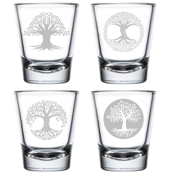Set of 4 Shot Glasses 1.75oz Shot Glass Gift Tree Of Life Collection