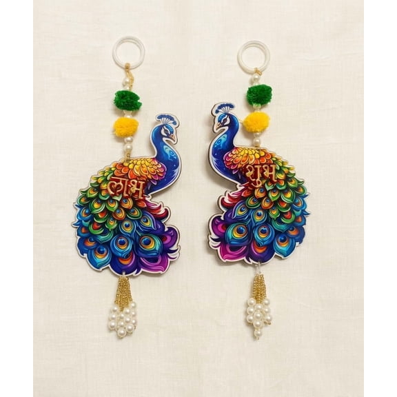Set of 4 Shubh Labh Wall Hanging for Diwali Decoration | Door Hanging Toran for Home Entrance