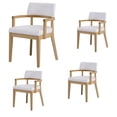 thumbnail image 1 of Set of 4 Side Chair, Upholstered Dining Chairs, Back Kitchen Chairs for Kitchen Living Room, Arm with Wood Legs (White), 1 of 8
