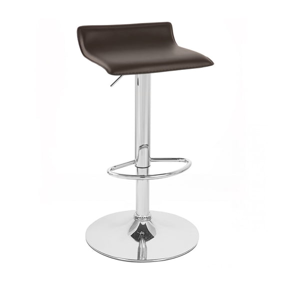 Set of 4 Sigma Contemporary "Leather" Adjustable Barstool - Coffee Brown