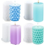 Set of 4 Silicone Candle Moulds - 3D Moulds for Candle Making, Scented Candles, and Crafts