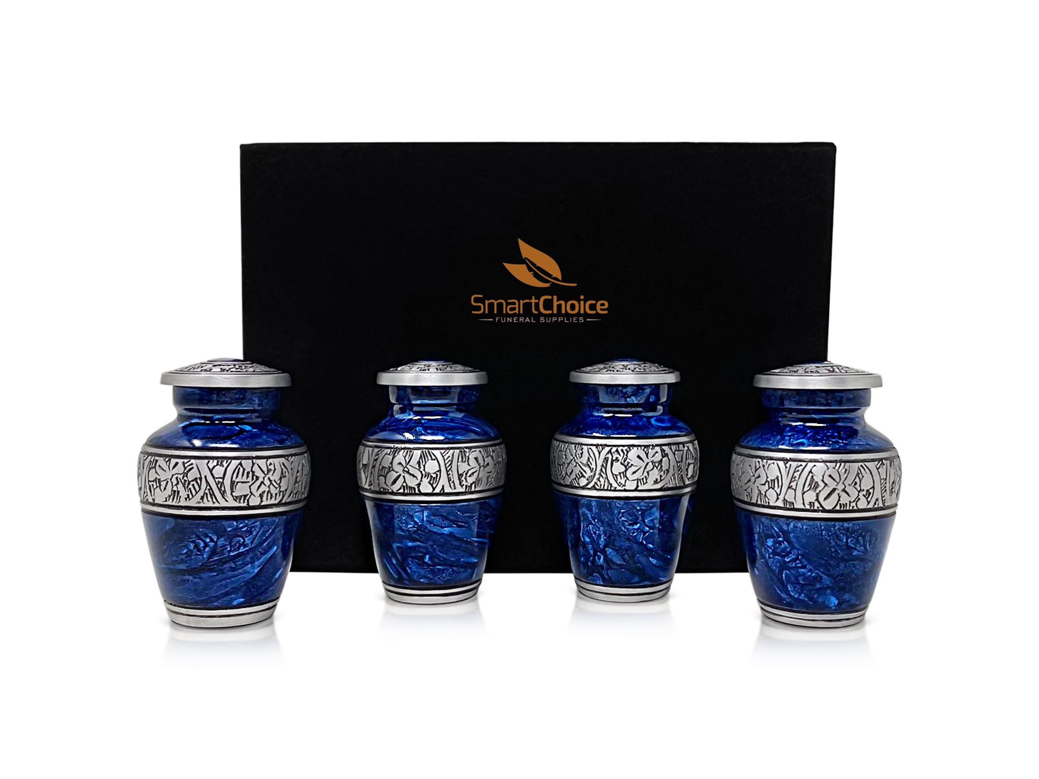 Set of 4 SmartChoice Keepsake Cremation Urns for Human Ashes - Handcrafted Funeral  Memorial Mini Urns 