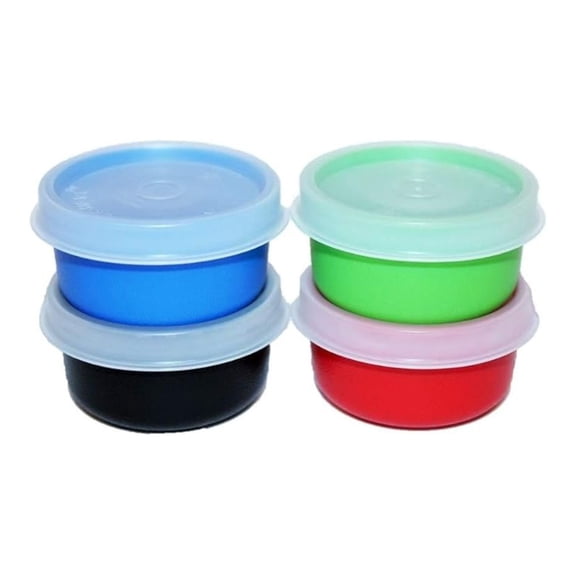 Set of 4 Smidgets 1 Ounce Mini Containers Green, Blue, Black and Red