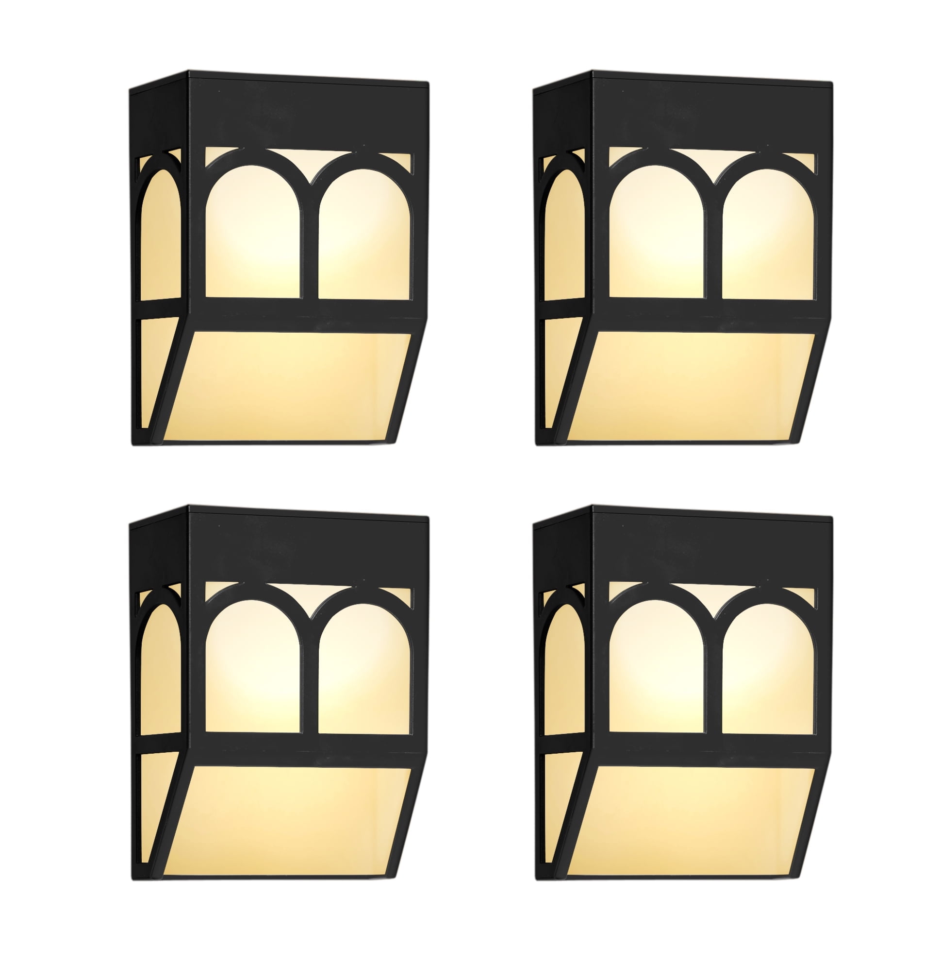 KANSTAR Set of 4 Solar Powered Color Changing Mount Light Outdoor Landscape Fence Light